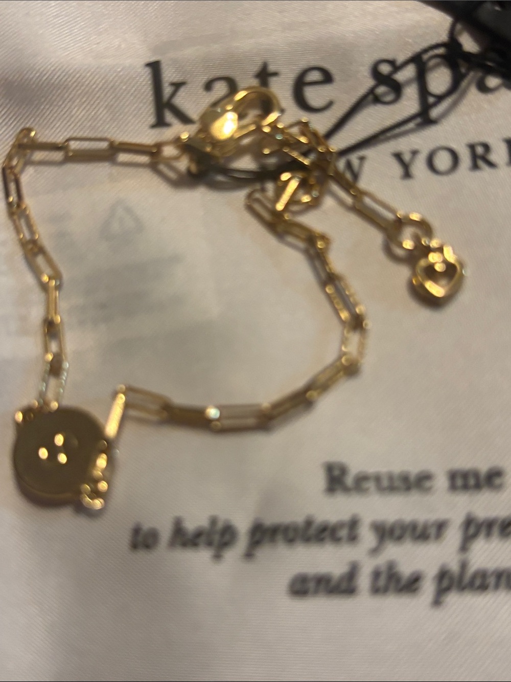 kate spade New York  Initial Chain Bracelet Gold-tone Paperclip Firm in price - Picture 4 of 4